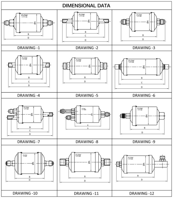 Dry All | Liquid Line Filter Drier DCH Series (Solid Core Type)
