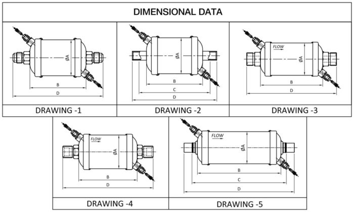 Dry All | Suction Line Filter Drier DCHSF Series (Solid Core Type)